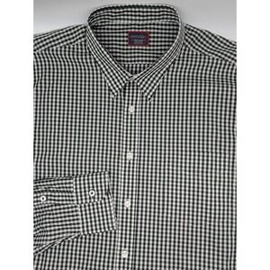 Untuckit Shirt Mens 3XL Long Sleeve Green Check Gingham Cotton‎ Lightweight